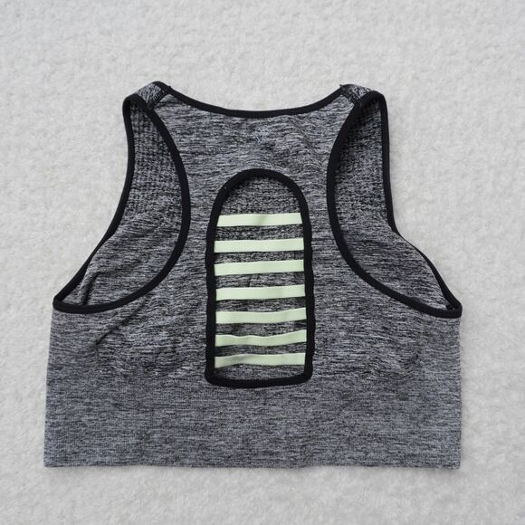 Betsey Johnson Performance Sports Bra Top Size M Gray Padded Gym Workout Fitness - Picture 2 of 5